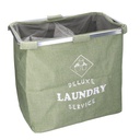 Cestone tessuto sacco verde doppio pieghevole cm54x34.5h50.5