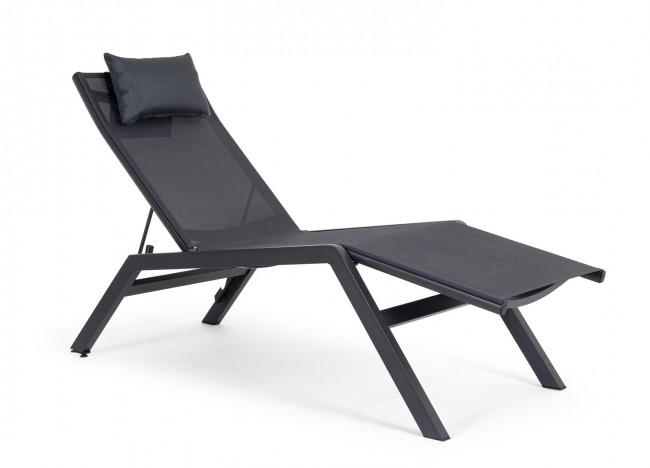 Chaise Longue C-P Antracite 65,5x177x105 cm