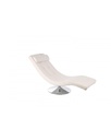 Chaise longue Sleeper in similpelle bianca con struttura in metallo grigio cromo, 60x180x90cm