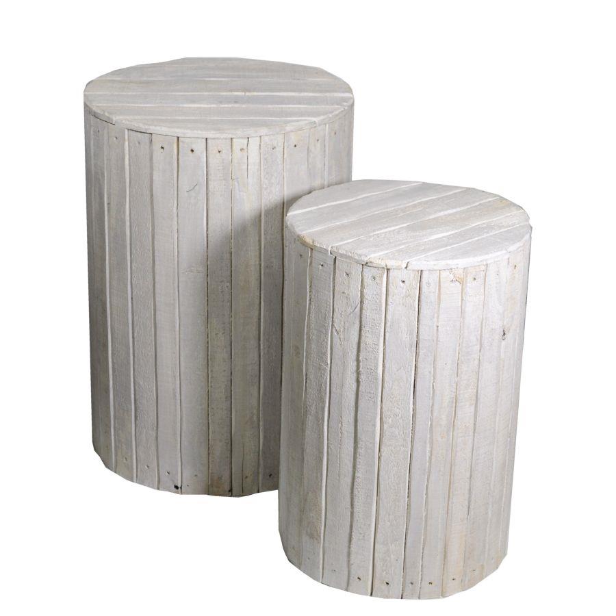 Colonnina legno bianco 1-2 cilindro ø49h70