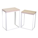 Set di 2 Colonnine in Metallo Lucilla, Bianco - Dimensioni: 42x29x56,5 cm e 48x32x63 cm