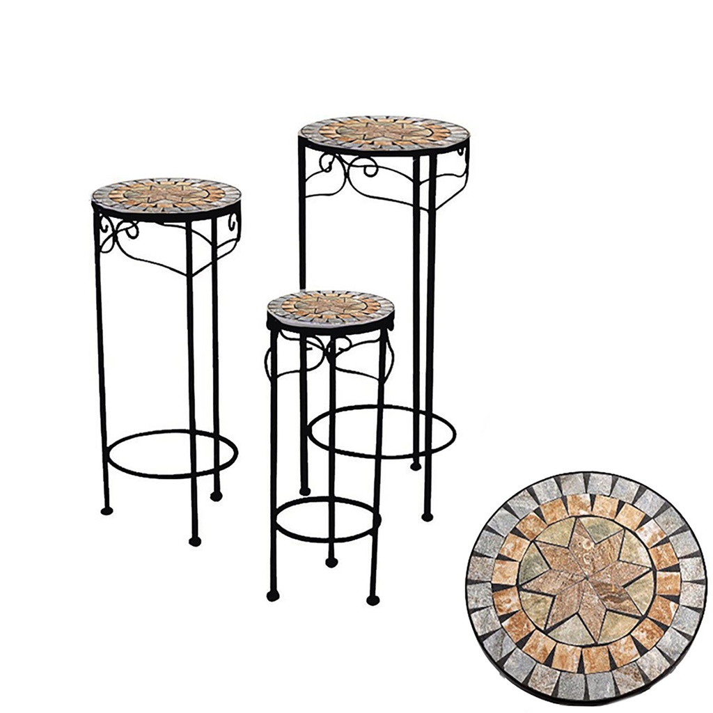 Colonnina mosaico in metallo Urbino - Dimensioni: 20x20x48,5 cm, 25x25x58,5 cm, 30x30x68,5 cm