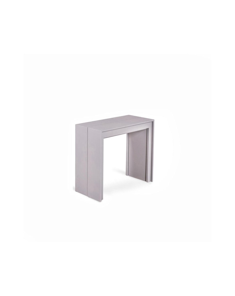 Consolle allungabile in Mdf laccato e melaminico, 90x42,5/302,5x76 cm, colore grigio antigraffio