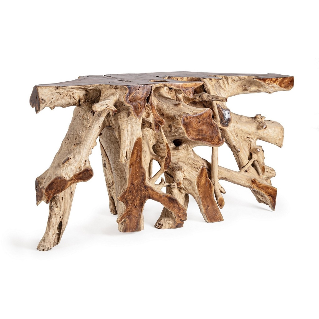 Consolle in legno naturale Lisandra 150x45 cm