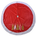 Copribase albero tessuto con alberi rossi 120x120 cm