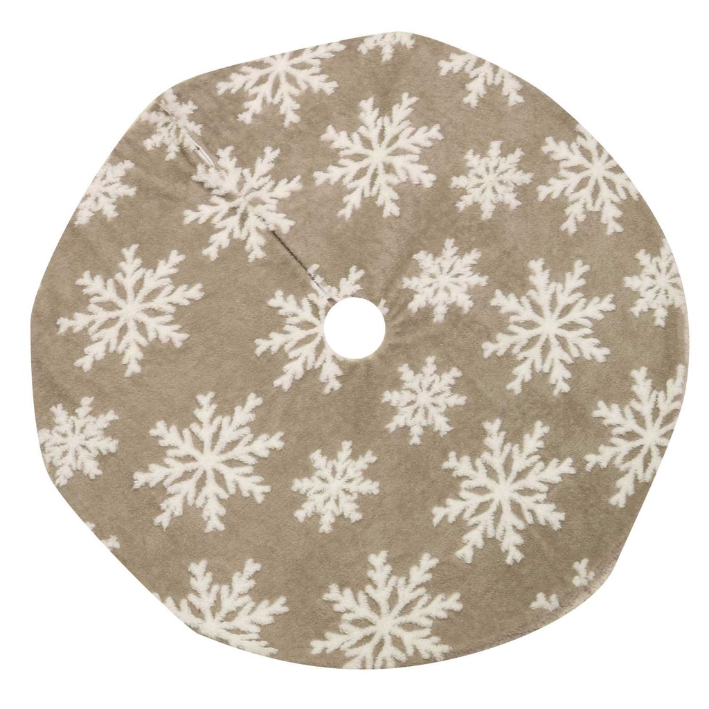 Copribase Tessuto Albero Fiocchi di Neve Beige ø107h1