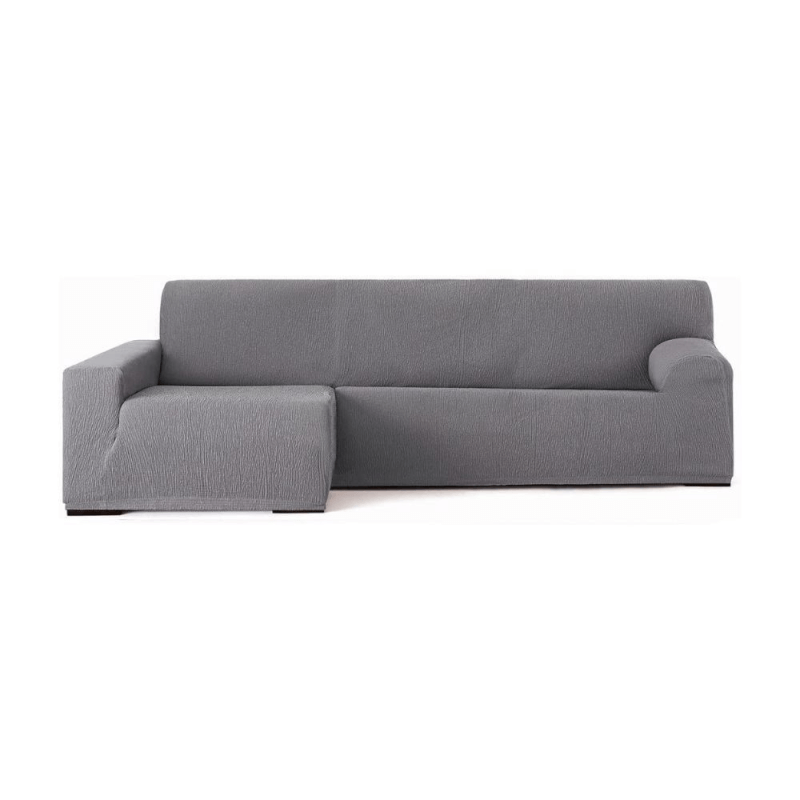 Copridivano Troya elastico penisola sinistra grigio bracciolo lungo 250/310