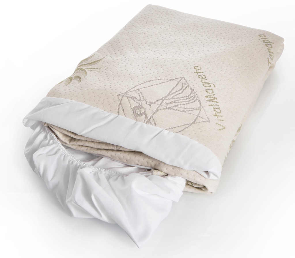 Coprimaterasso bianco in tessuto, dimensioni 190/200x80/90x2 cm