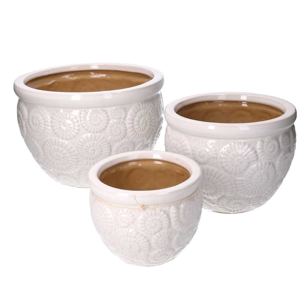 Coprivaso ceramica bianco 30x30x21 cm