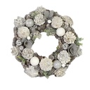 Coroncina con pigne glitter argento ø45 cm