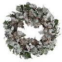 Coroncina con pungitopo oro 36x36x50 cm