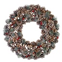 Coroncina glitter con bacche e pigne naturali ø30 cm