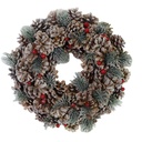 Coroncina glitter con bacche e pigne naturali ø45 cm