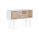 Credenza in legno naturale con 2 ante e 2 cassetti - 80h cm