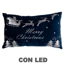 Cuscino luminoso in tessuto con renne blu 50x30x12 cm