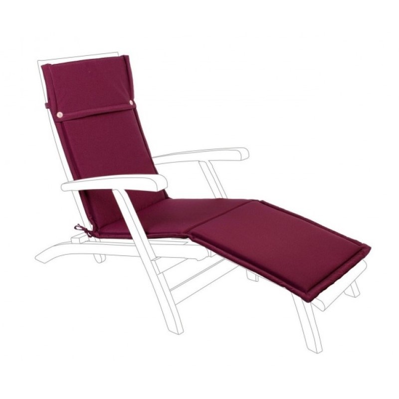 Cuscino Lettino Esterno in Tessuto Bordeaux Poly - 50x176x3 cm