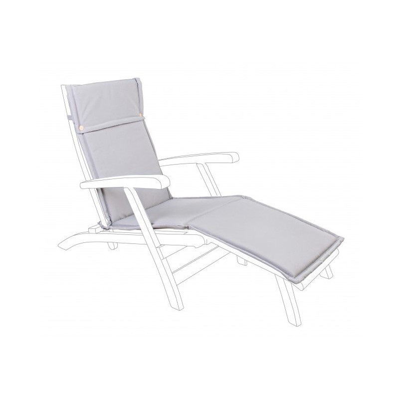 Cuscino per lettino da piscina sfoderabile Tortora - 50x176x3 cm