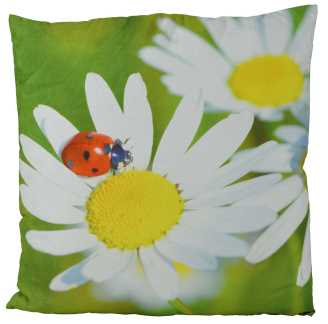 Cuscino Margherite e Coccinella - 50 x 50 cm
