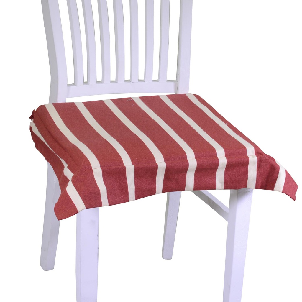 Cuscino Sedia Pop Righe Bordeaux Crema Quadro 40x40x4 cm