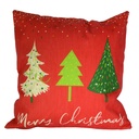 Cuscino tessuto albero rosso e verde 43x43 cm