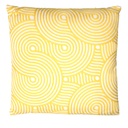 Cuscino tessuto cerchi giallo quadro 45x45 cm