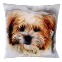 Cuscino tessuto con cane bianco 43x43 cm