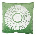 Cuscino tessuto fiore bianco verde quadro 45x45 cm