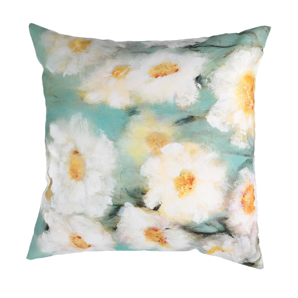 Cuscino Fiori Bianco Quadro 43x43h12 cm