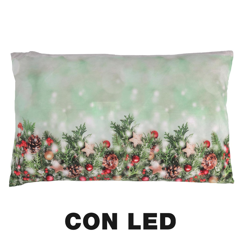 Cuscino Tessuto Rami Led Azzurro 30x50 cm