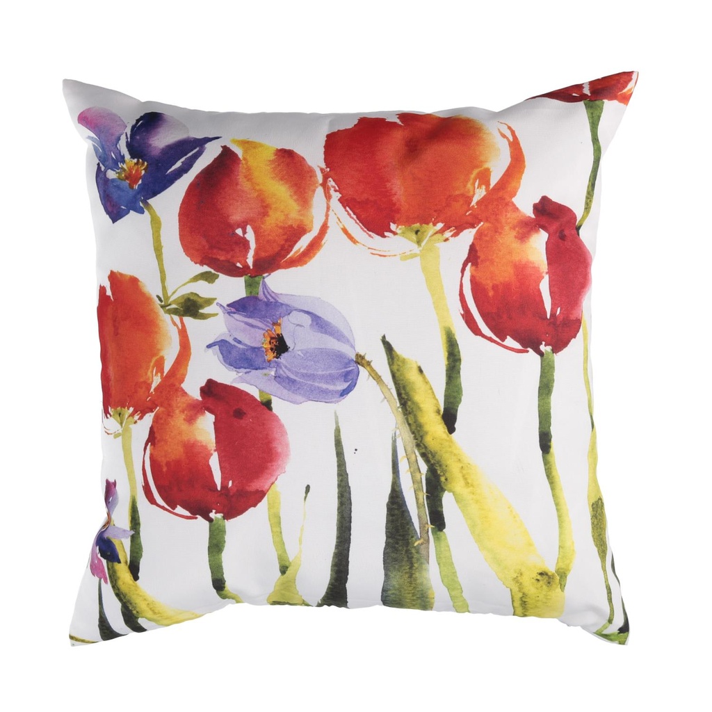 Cuscino tessuto tulipani quadro cm43x43h12