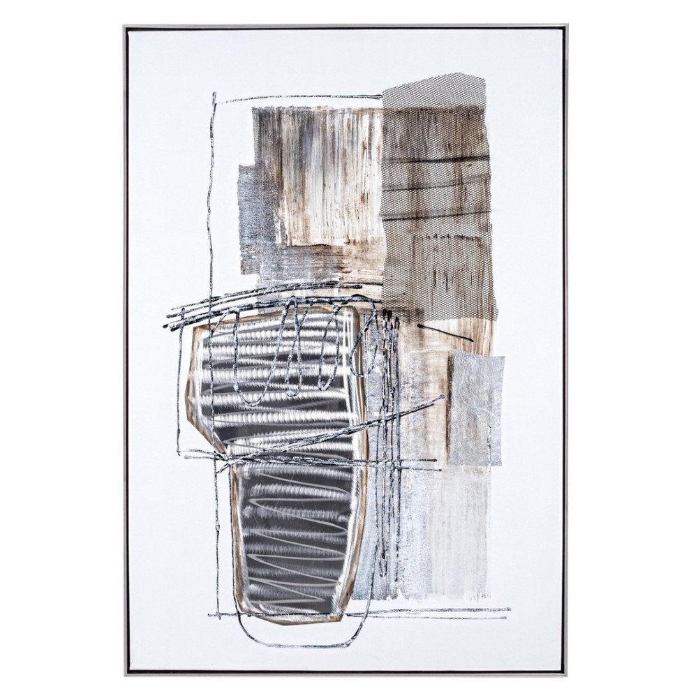 Dipinto Olio 82.5x122.5 su Tela con Applicazioni Metalliche