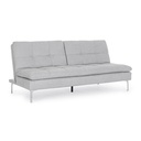 Divano Letto 3 Posti Leon Grigio Chiaro in Tessuto L190 cm