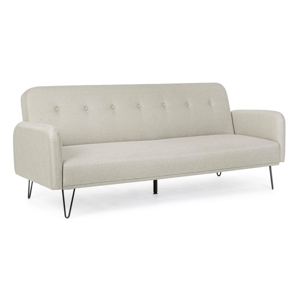 Divano Letto Bridjet Beige in Tessuto Reclinabile - Misure: 200x82x81h, Altezza Seduta: 43h, Dimensioni Letto: 180x105x43h
