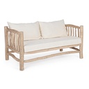 Divano con cuscini Sahel in legno naturale