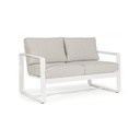 Divano per esterno due posti Bianco 134x78x h84 cm