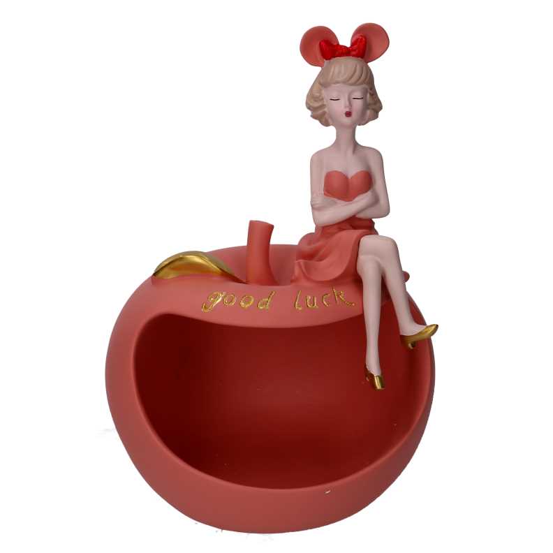 Svuotatasche in resina rosa, dimensioni 21x16x30 cm