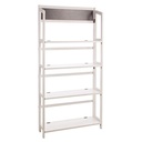 Espositore 4-piani rettangolari con lavagna in legno stile rustico - Misure: 90x29x190 cm