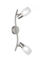 Faretto Colmar Nichel 2 Spot Led Vetro Satinato L39 cm Trio Lighting