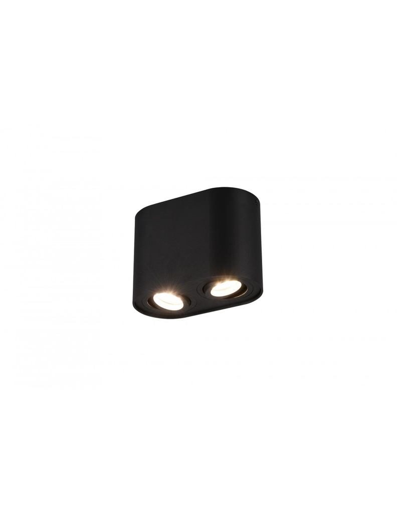 Faretto Soffitto 2 Spot Orientabili Nero
