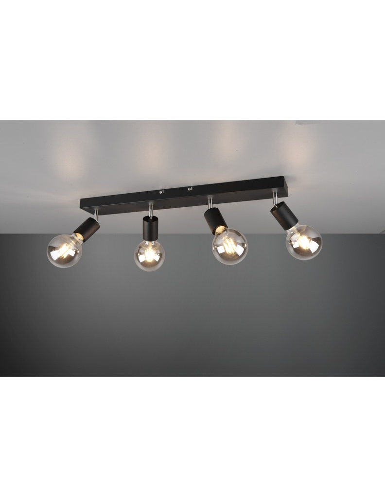 Faretto Spot 4xE27 Vannes Nero L60 cm Trio Lighting