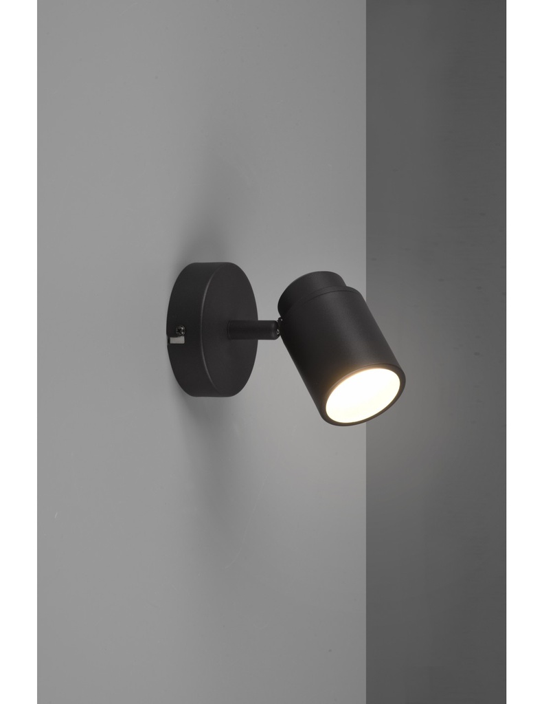 Faretto Spot Orientabile Metallo Nero Angelo Trio Lighting