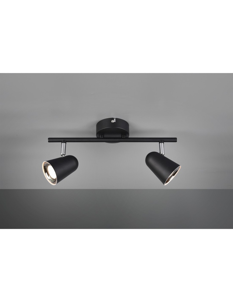 Faretto Nero 2 Spot Led L34 cm