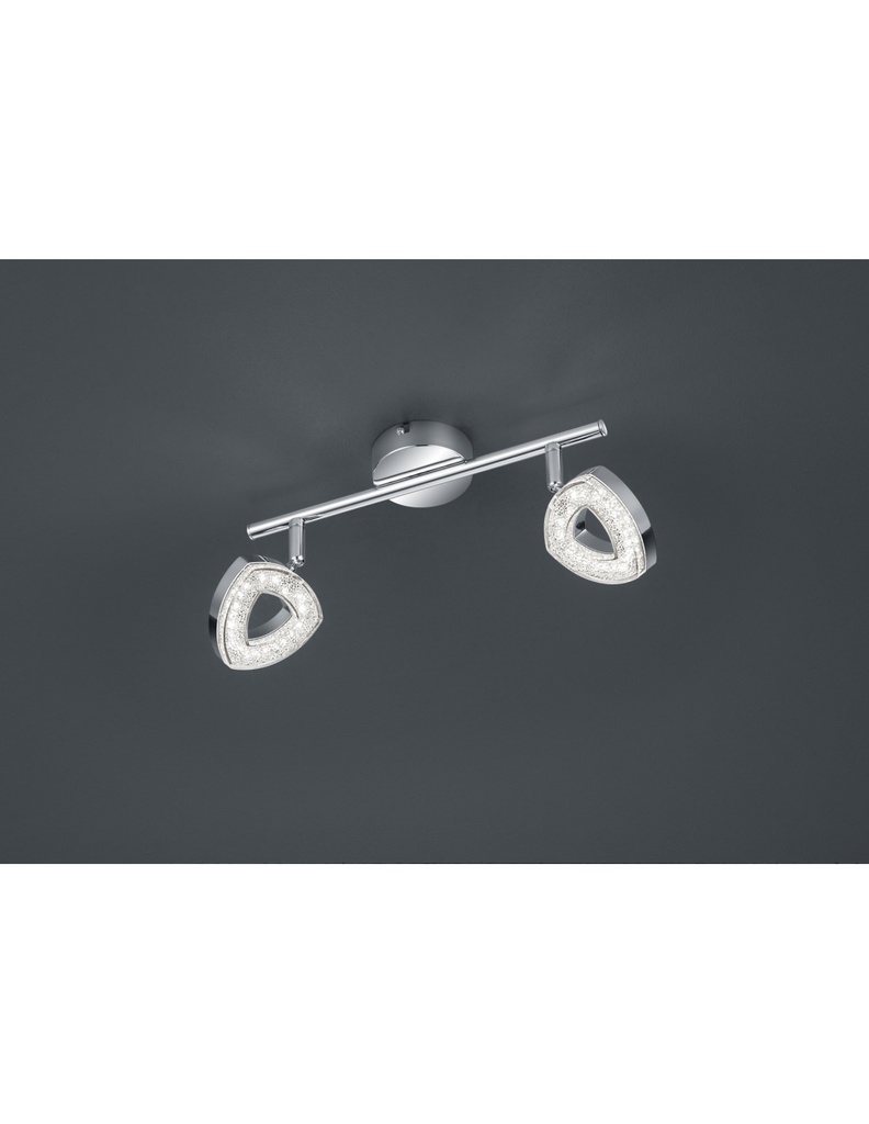 Faretto Tours 2 Spot Led Cromo L30 cm