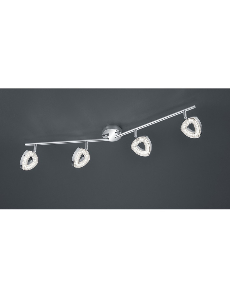 Faretto Tours 4 Spot Led Cromo L80 cm