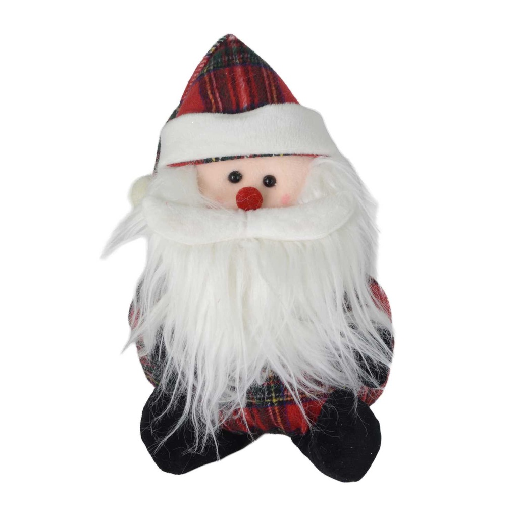 Fermaporta in tessuto rosso Babbo Natale cm16x17h36