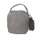 Fermaporta elegante in tessuto grigio quadro 12x10h15/20 cm