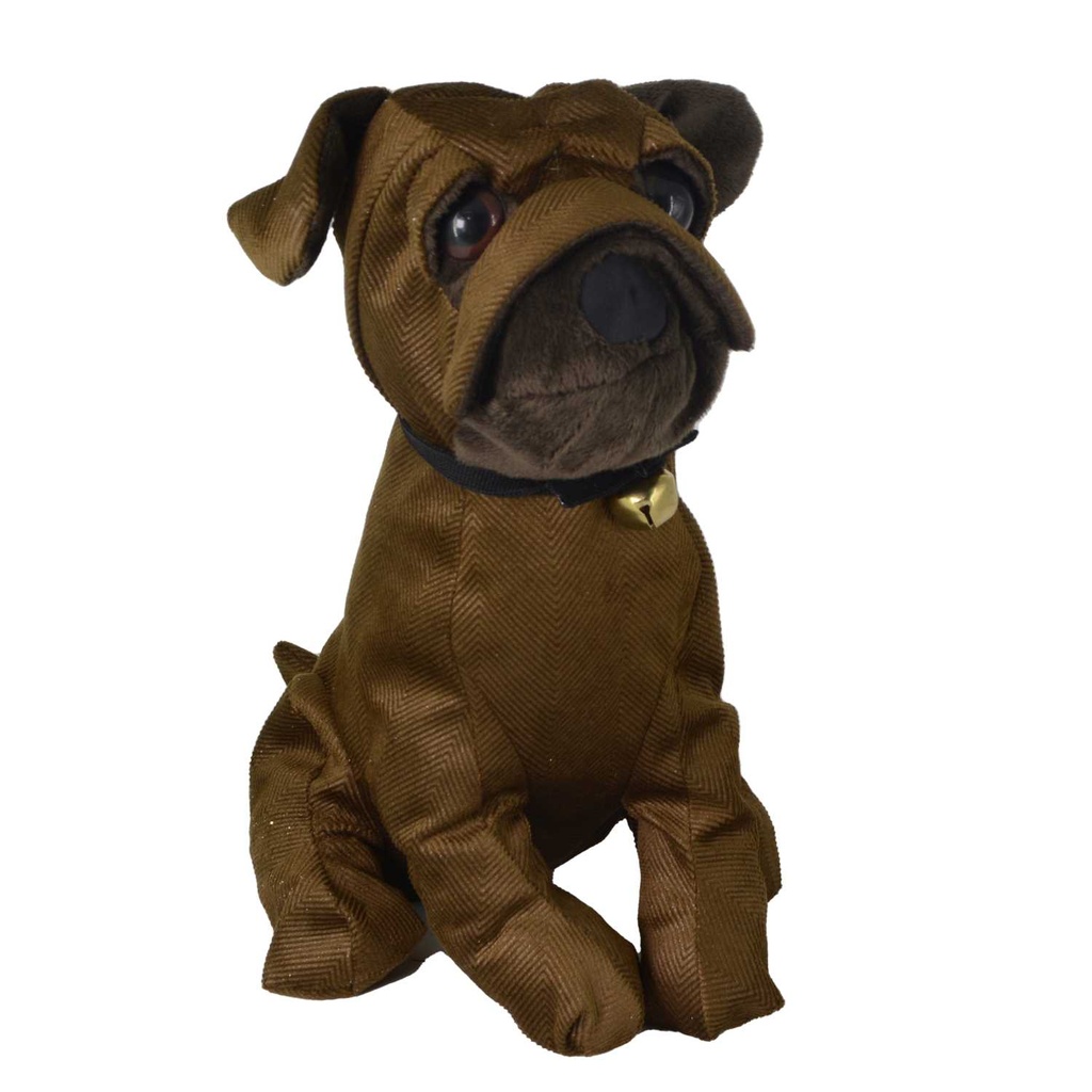 Fermaporta tessuto cane marrone 26x17h30