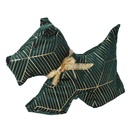 Fermaporta tessuto cane verde 35x5x26 cm