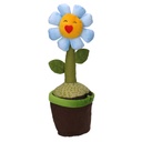 Fermaporta in Tessuto Fiore Azzurro 12x12h35 cm