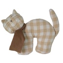 Fermaporta Tessuto Gatto Quadretti Crema 30x6h26